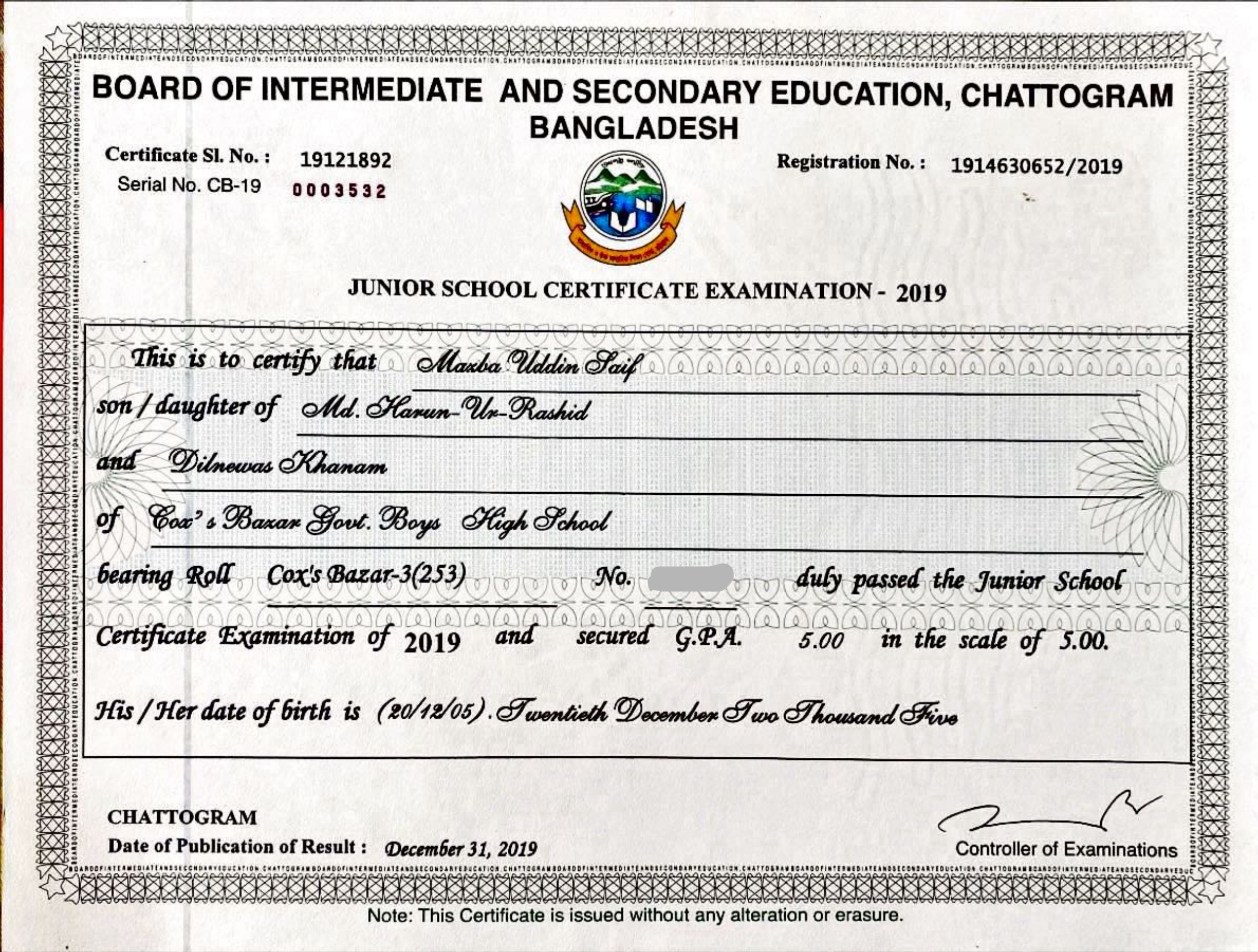 JSC — GPA 5.00