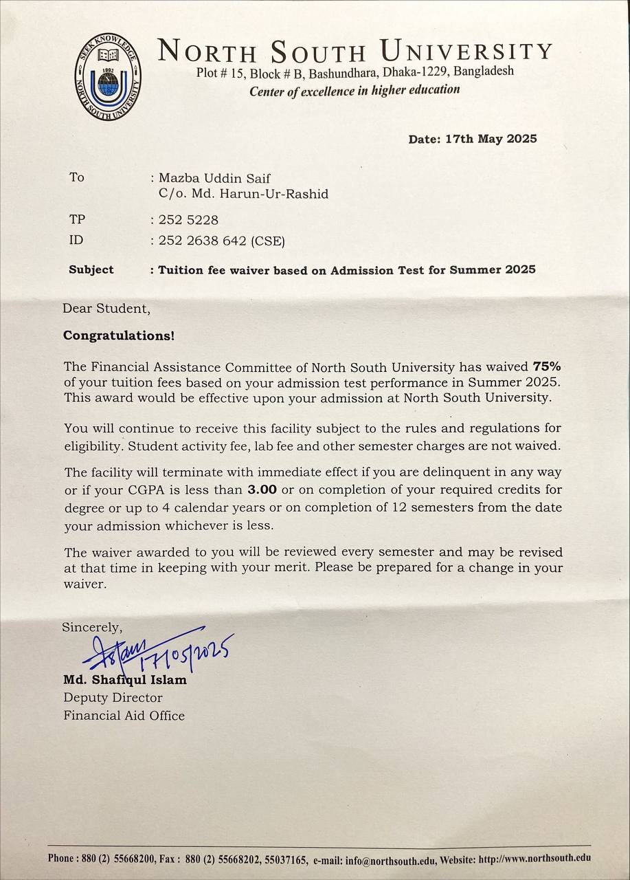 75% Merit Scholarship — NSU